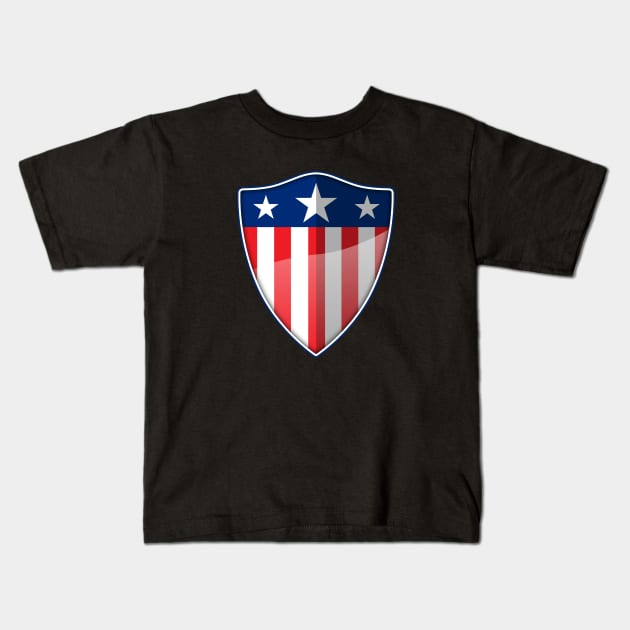 Shiny American shield Kids T-Shirt by spicytees
